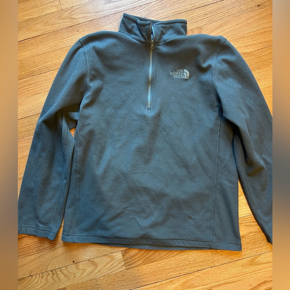 Men’s The North Face Dark Green Quarter-Zip Fleece Pullover Sweatshirt